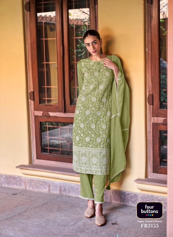 Four Buttons Pearl 8 Viscose Kurti With Bottom Dupatta Collection